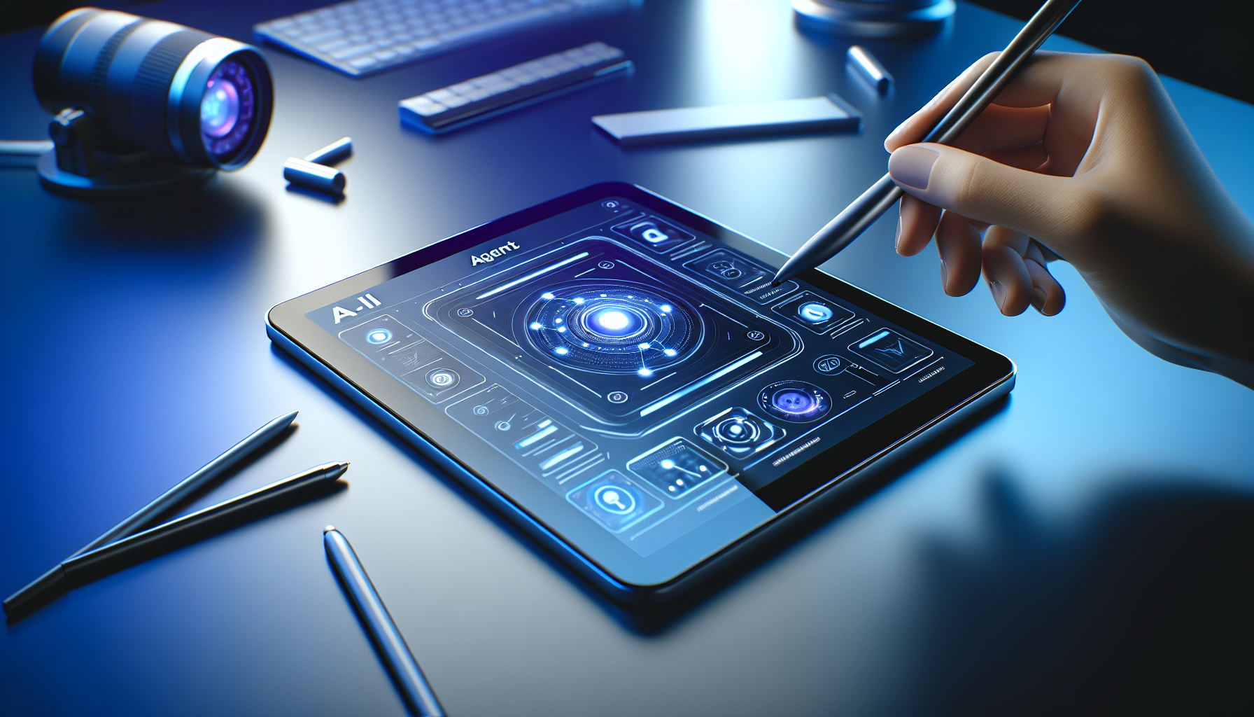 Close-up of an AI interface mockup