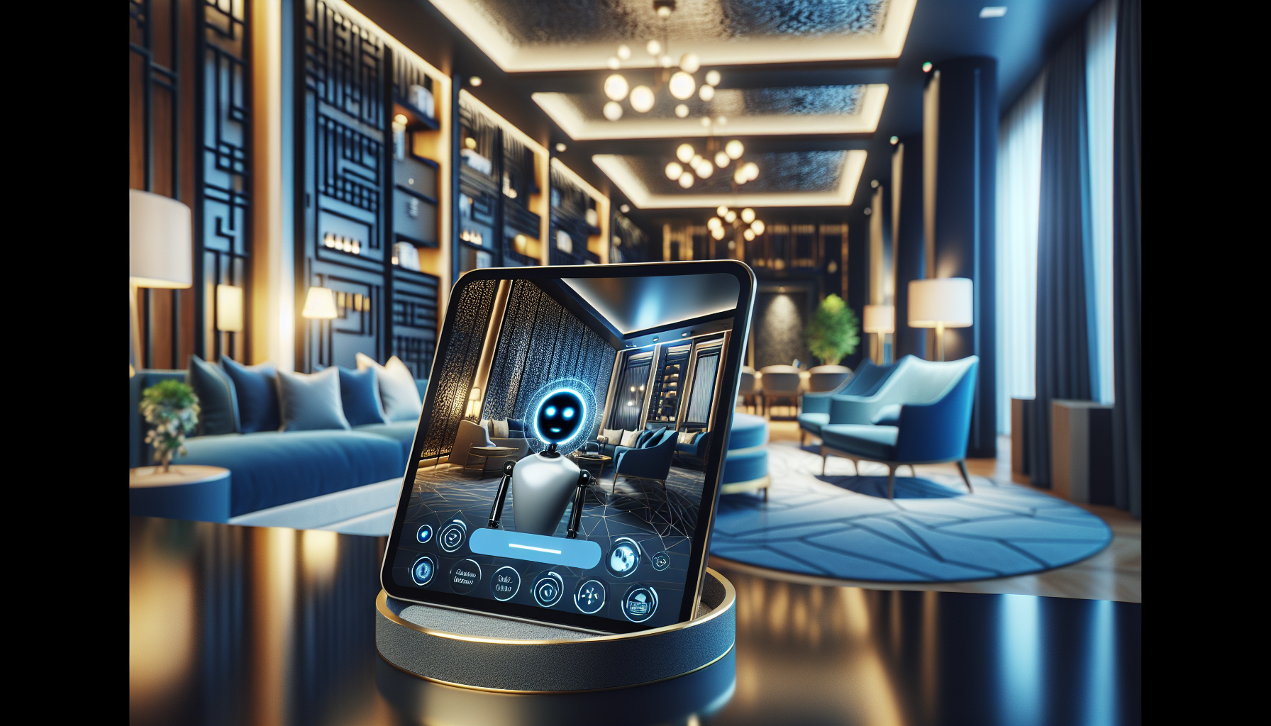AI-powered chatbot interface in a hotel room
