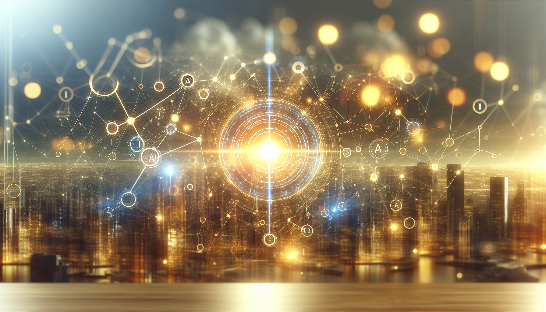 Abstract AI technology visualization in hospitality