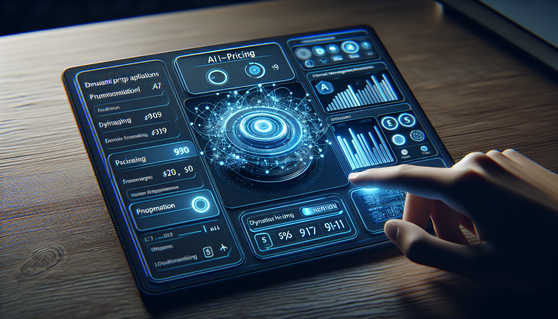 AI-driven pricing interface on hotel management system