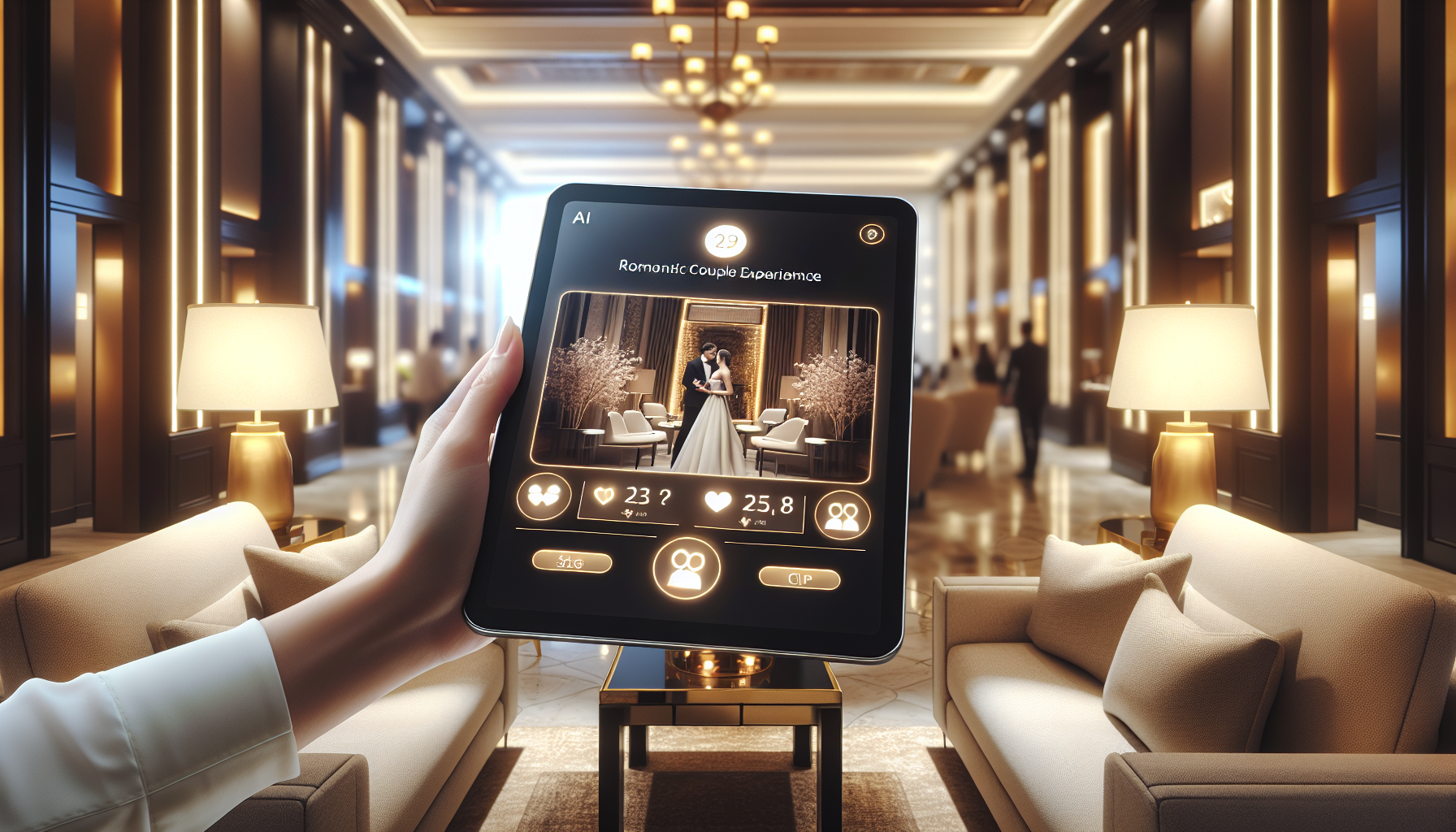 AI concierge system interface in a hotel setting