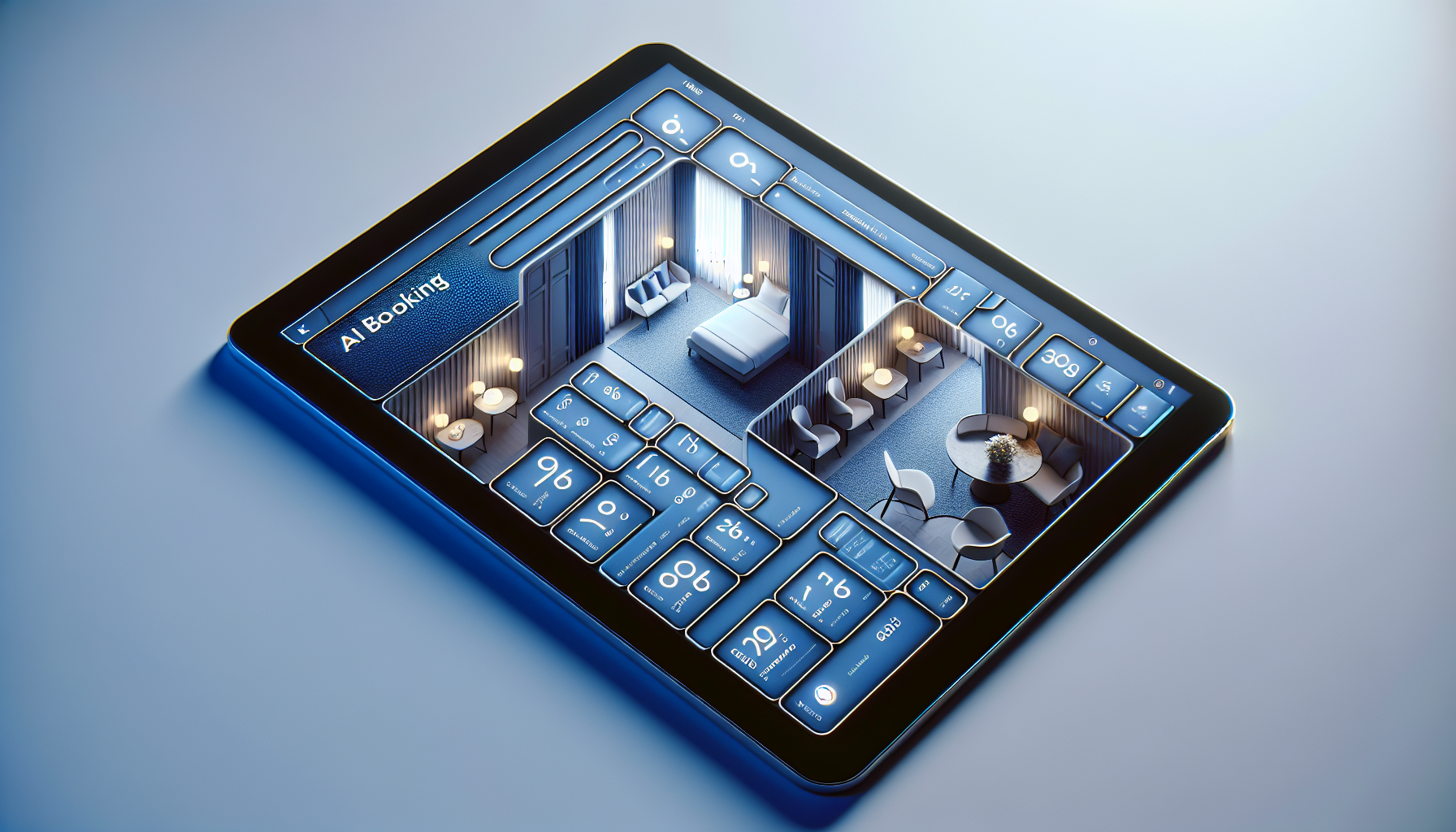 Close-up of AI-driven hotel booking interface