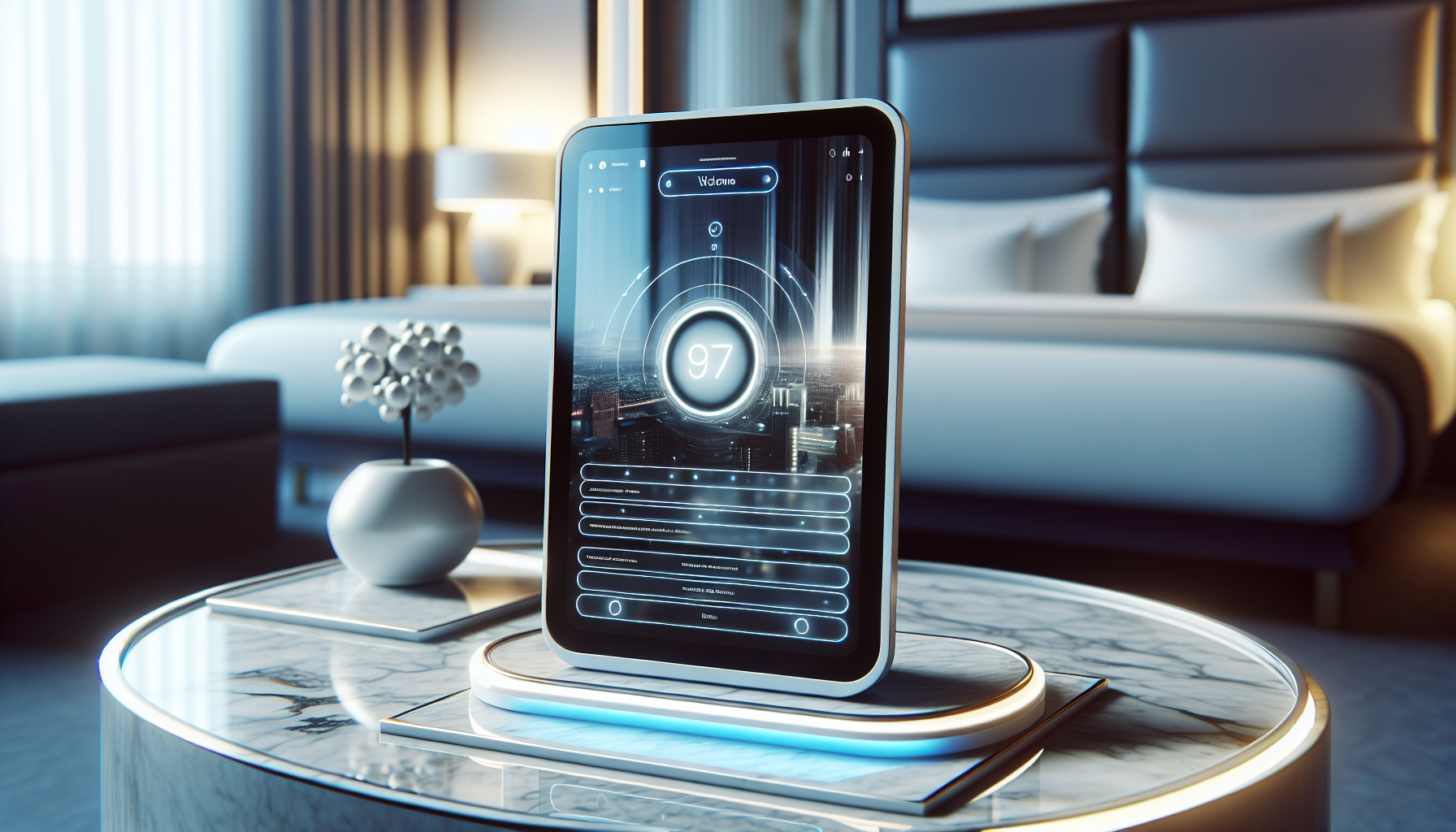 AI concierge system in a hotel room