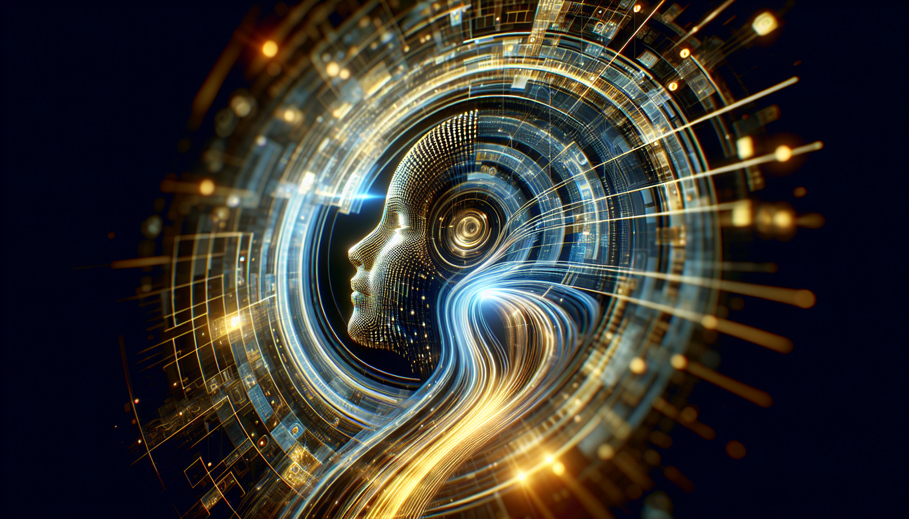 Abstract representation of AI in hospitality